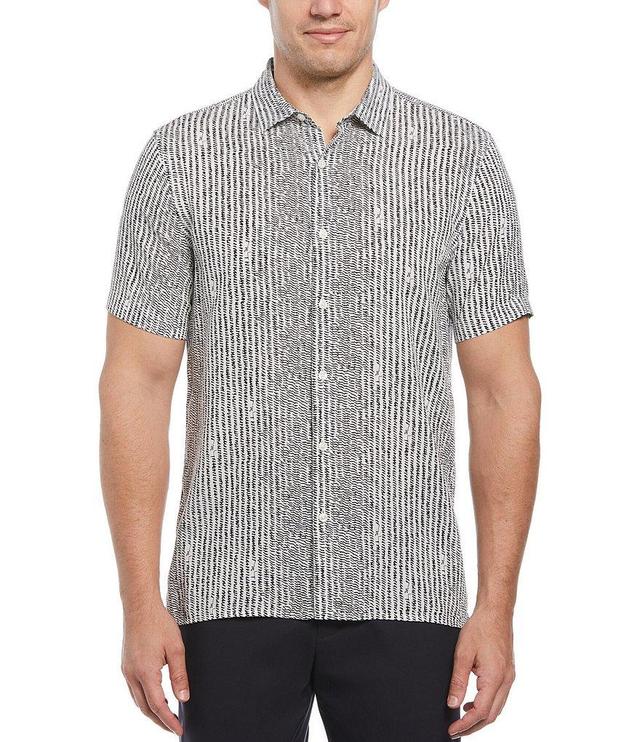 Perry Ellis Hand Line Print Short Sleeve Woven Shirt Product Image