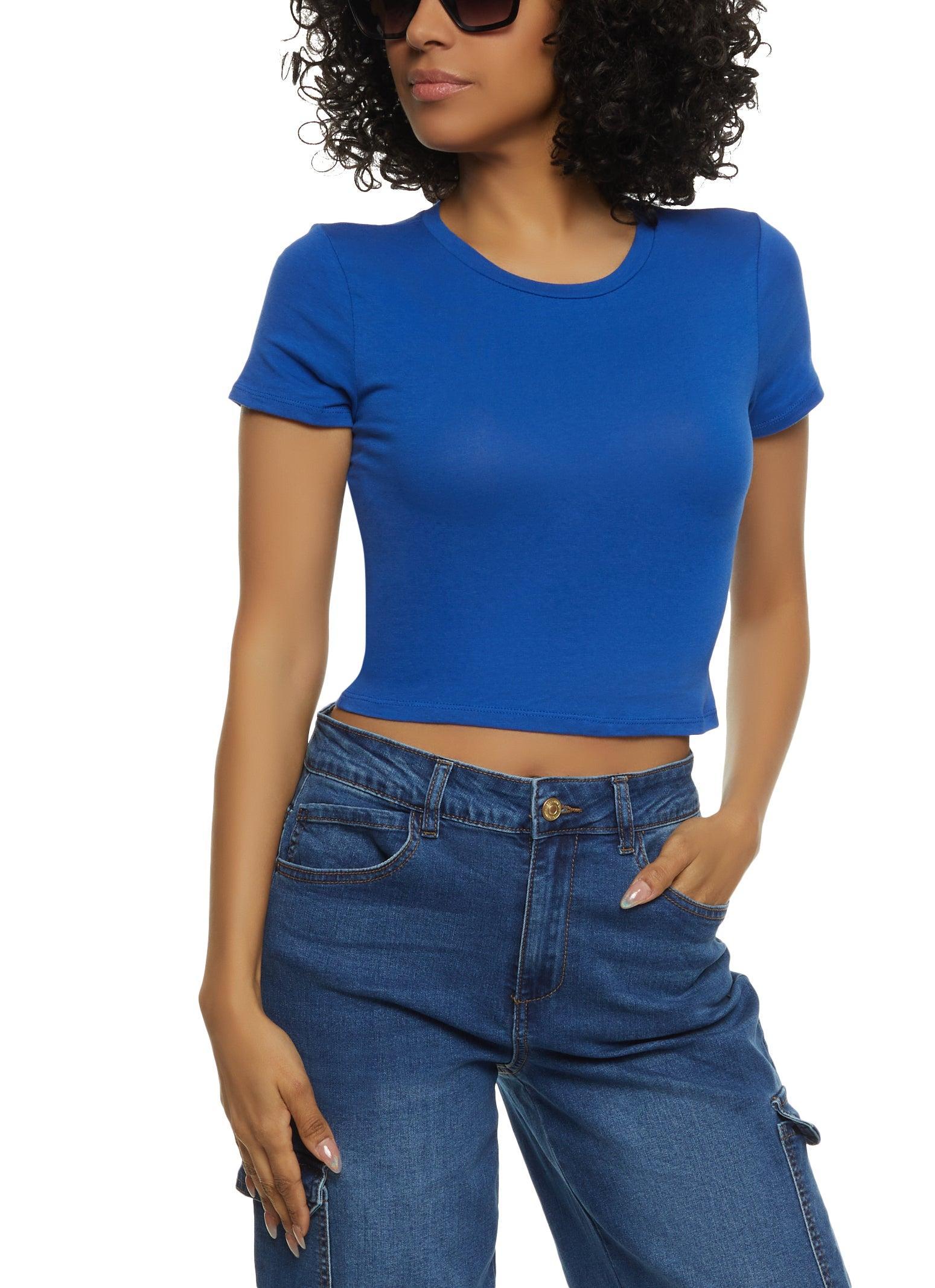 Womens Basic Crew Neck Cropped Tee product image