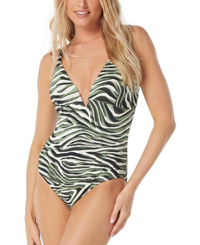 Coco Reef Womens Astra Printed Plunge One-Piece Swimsuit Product Image