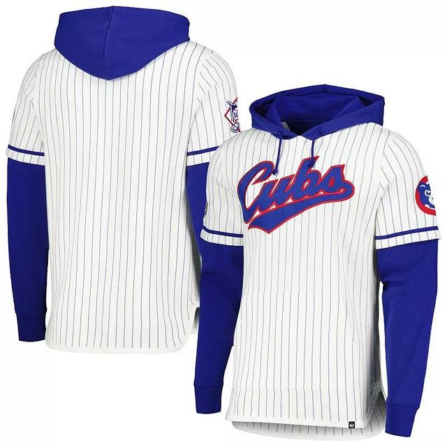 Mens 47 Chicago Cubs Pinstripe Double Header Pullover Hoodie Product Image