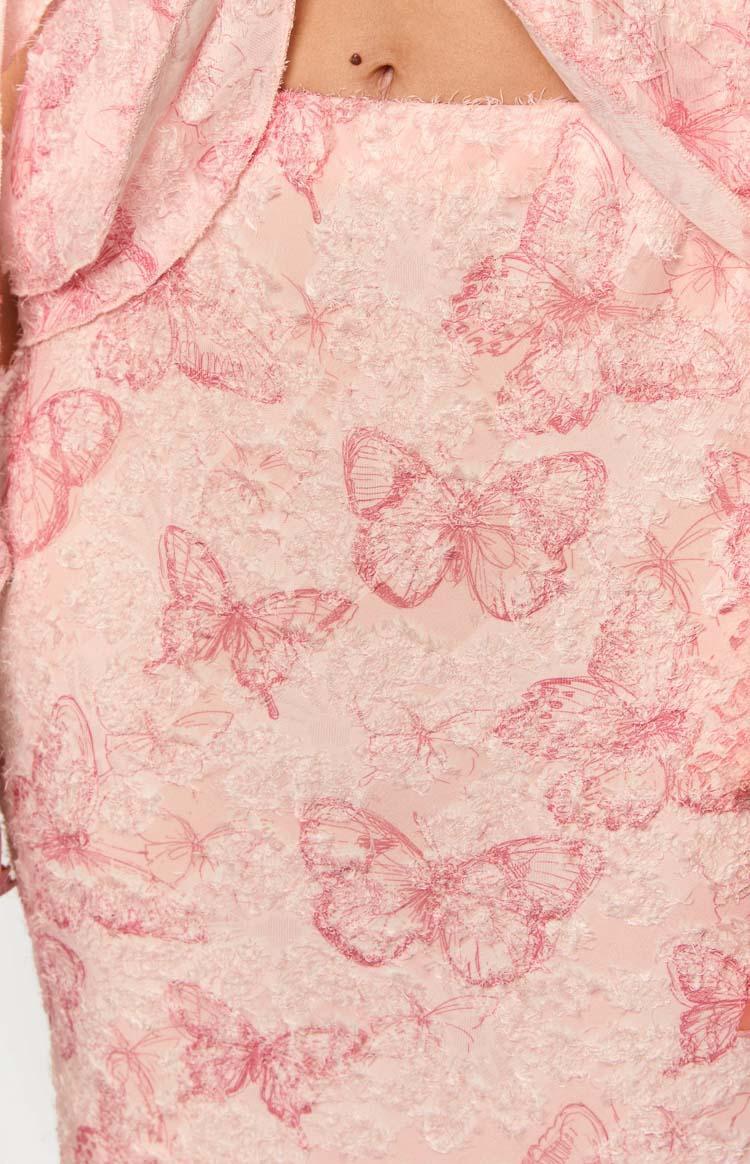 Jacqulin Pink Butterfly Maxi Skirt Product Image