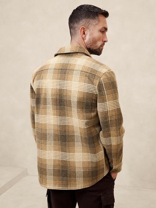 Melton Plaid Shirt Jacket Product Image