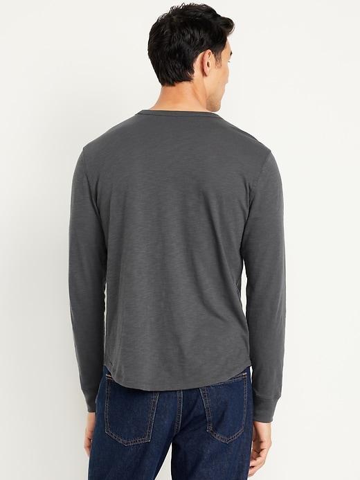 Curved-Hem Slub-Knit T-Shirt Product Image