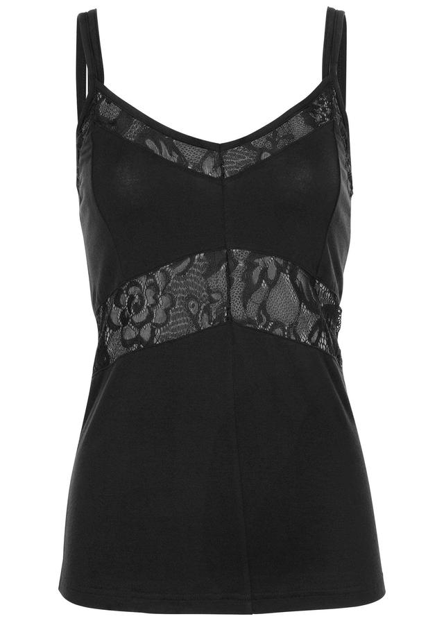 Sheer Lace Cami - Black Product Image