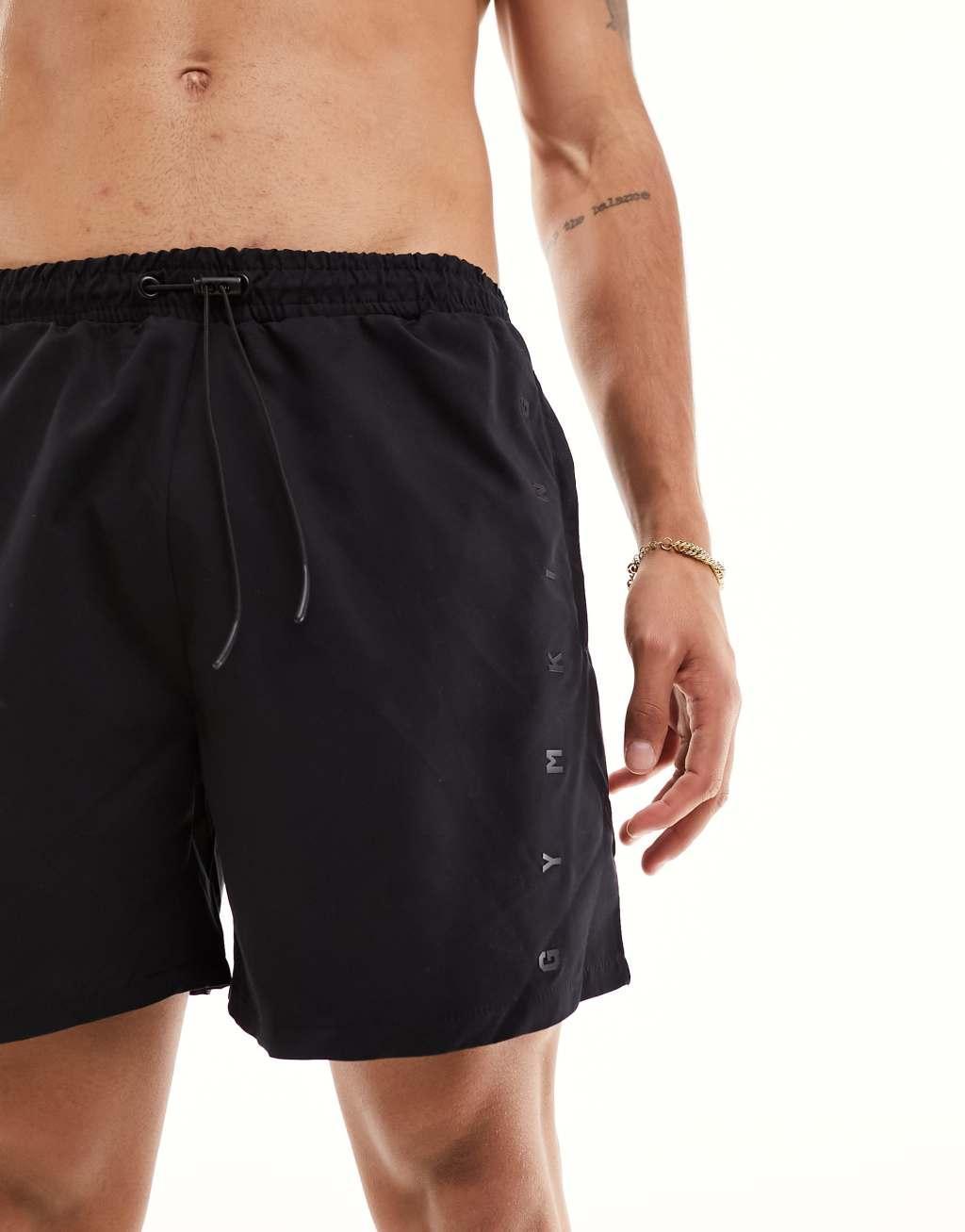 Gym King Force swim shorts in black Product Image