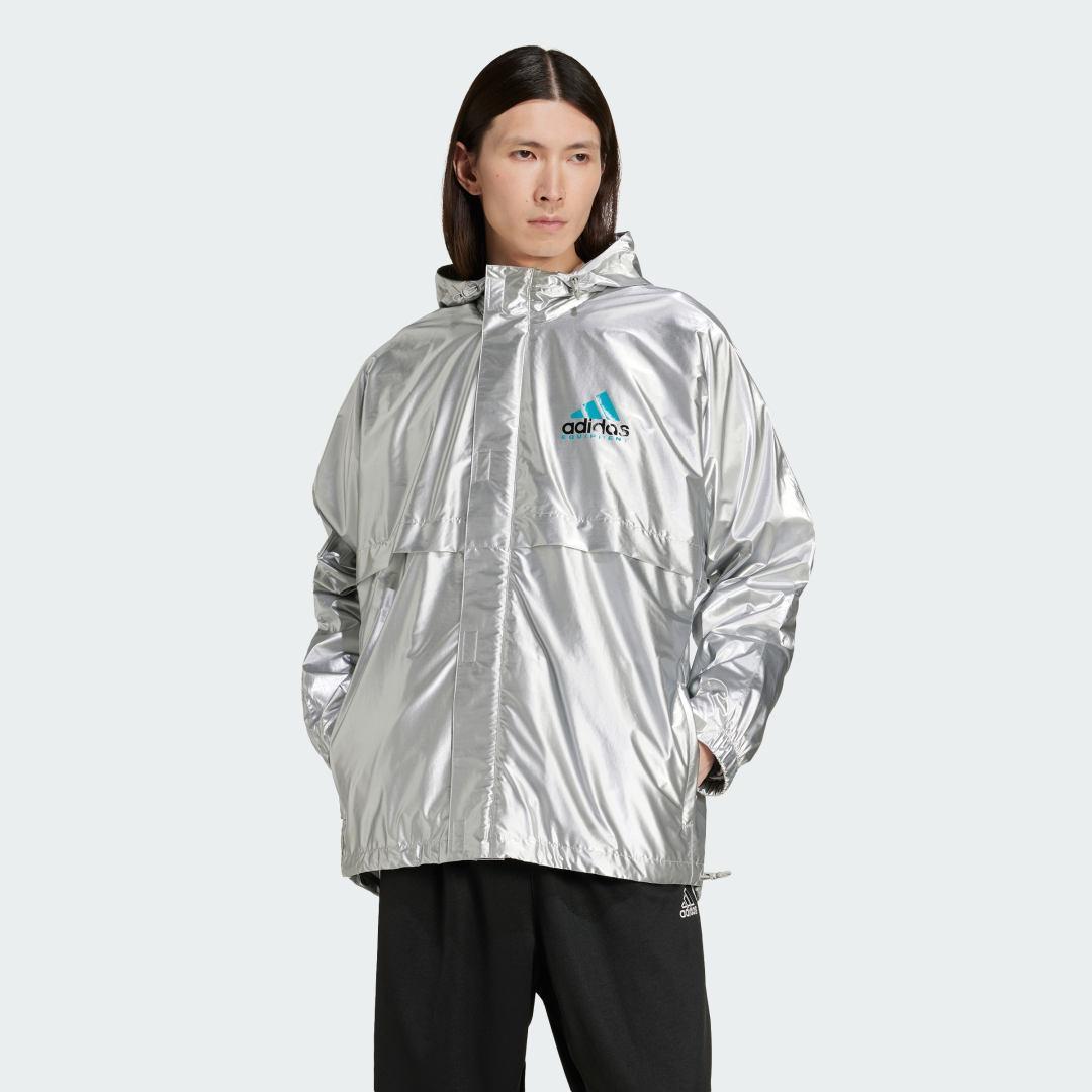 adidas Equipment Metallic Windbreaker Silver Metallic S Mens Product Image