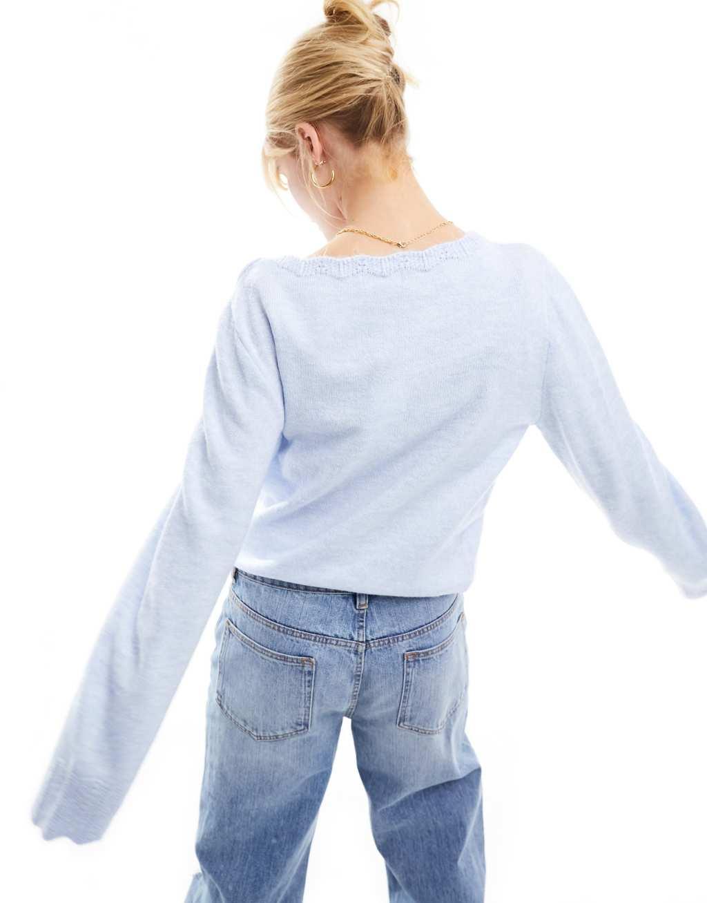 JDY knitted sweater in light blue Product Image