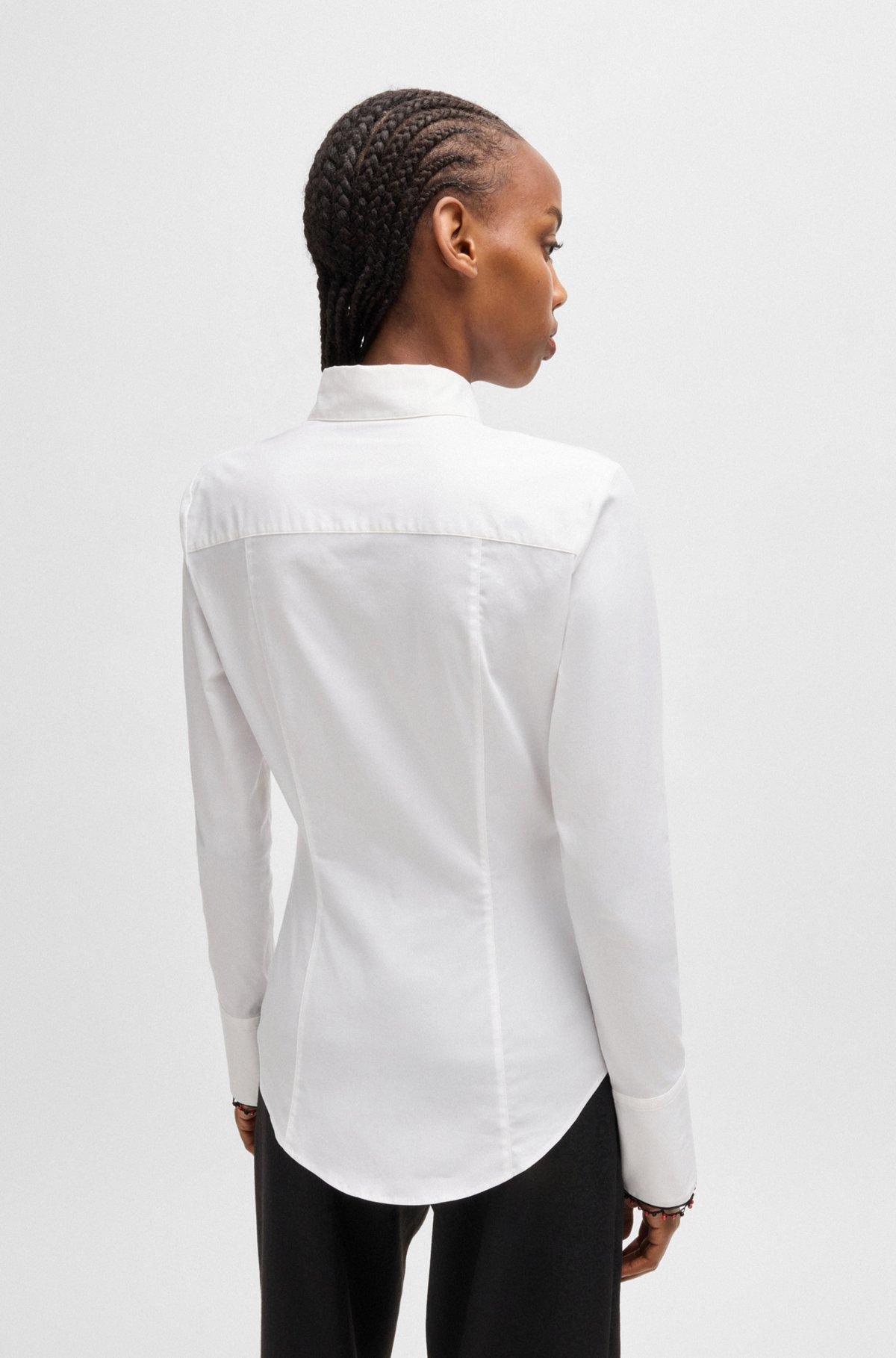 HUGO x Les Benjamins slim-fit blouse with beaded trims Product Image