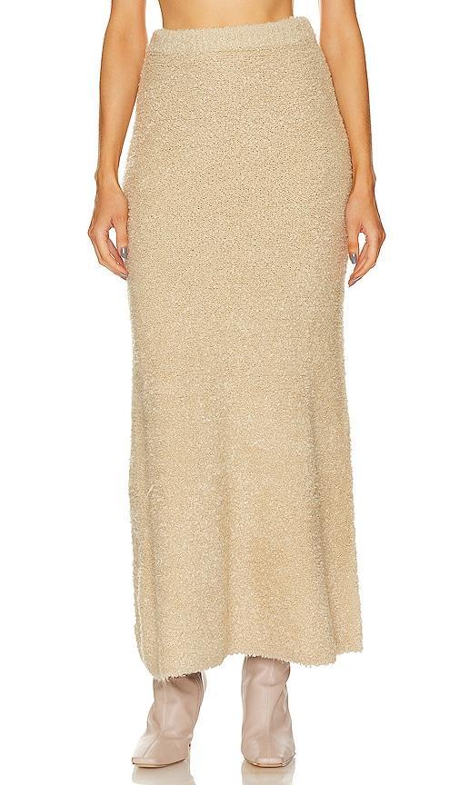 LPA Shai Knit Maxi Skirt Neutral. (also in M, XS). Product Image