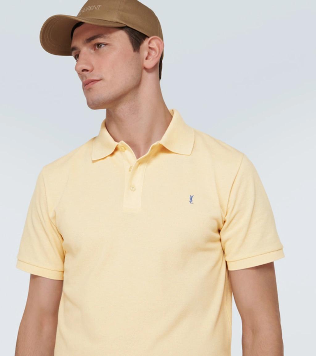 Cassandre Logo-embroidered Polo Shirt In Yellow,blue Product Image