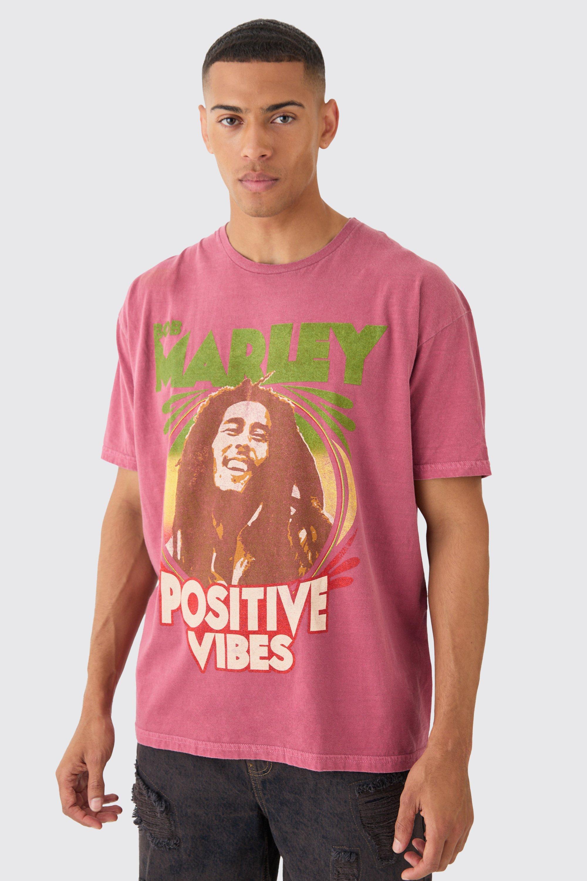 Oversized Bob Marley License Wash T-shirt | boohooMAN USA Product Image