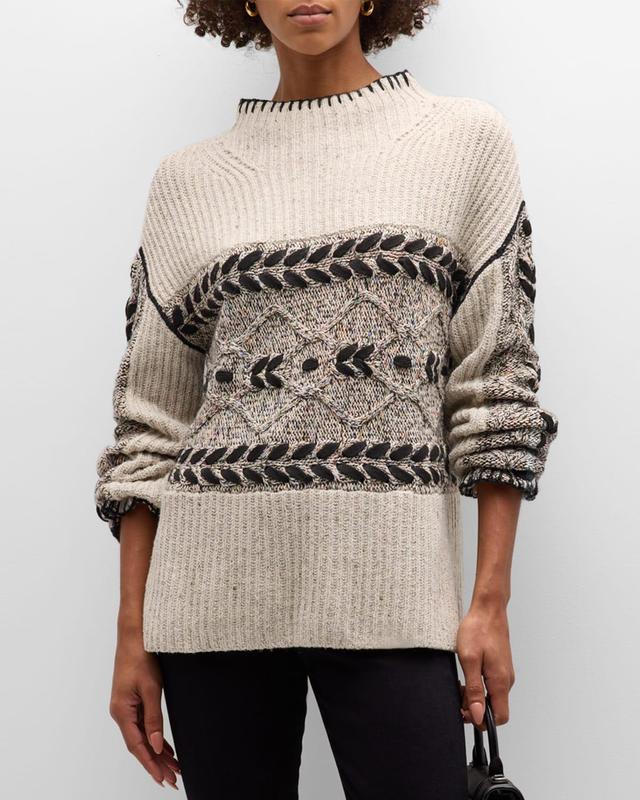 Womens Raini Ribbed Intarsia Sweater Product Image