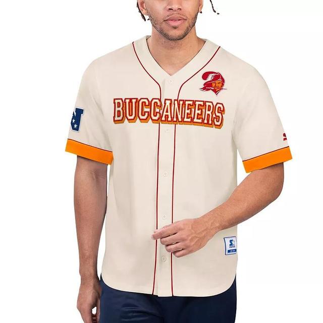 Mens Starter Cream Tampa Bay Buccaneers Relay Vintage Full-Button Baseball Top Product Image