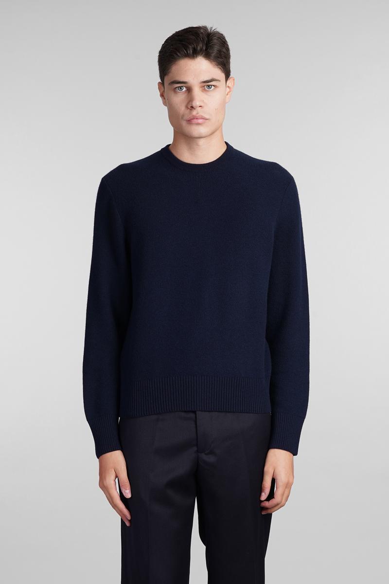 Wool Sweater Multicolored Sleeves In Blue Product Image