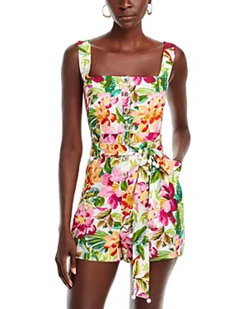 FARM RIO Painted Flowers Sleeveless Romper - Exclusive In Painted Flowers Off White Product Image