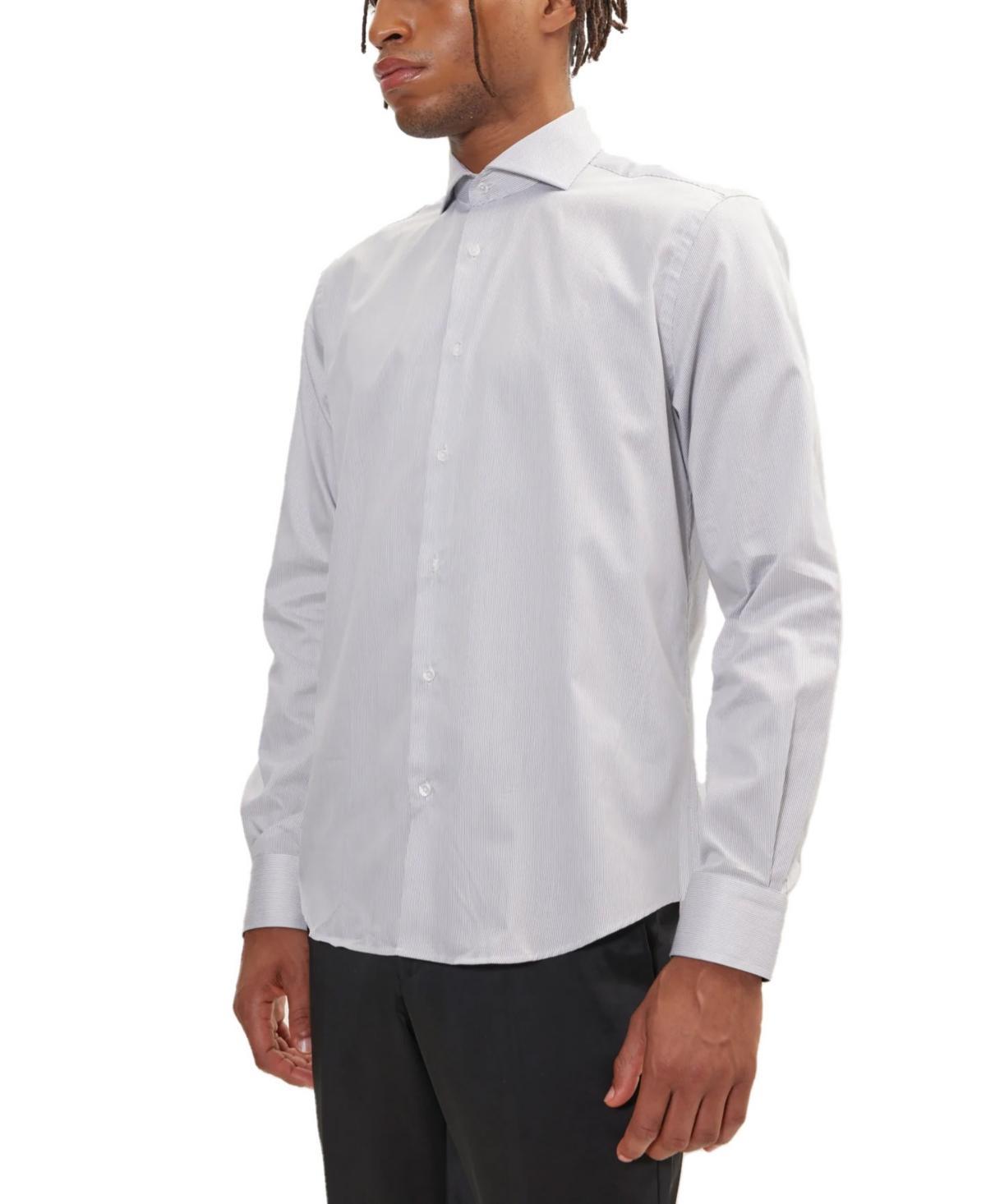 Ron Tomson Mens Modern Spread Collar Fitted Shirt Product Image