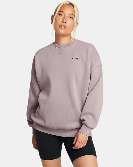 Womens UA Icon Heavyweight Fleece Oversized Crew Product Image