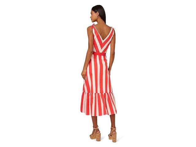 Adrianna Papell Striped Midi Dress White) Women's Dress Product Image