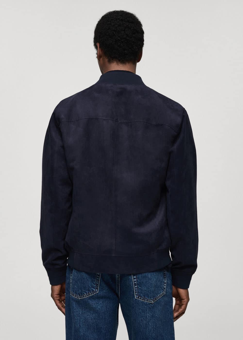 MANGO MAN - Suede-effect bomber jacket dark navyMen Product Image