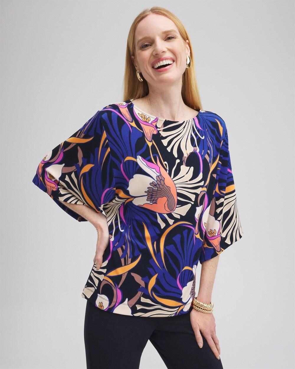 Women's Travelers Floral Kimono Sleeve Top Product Image