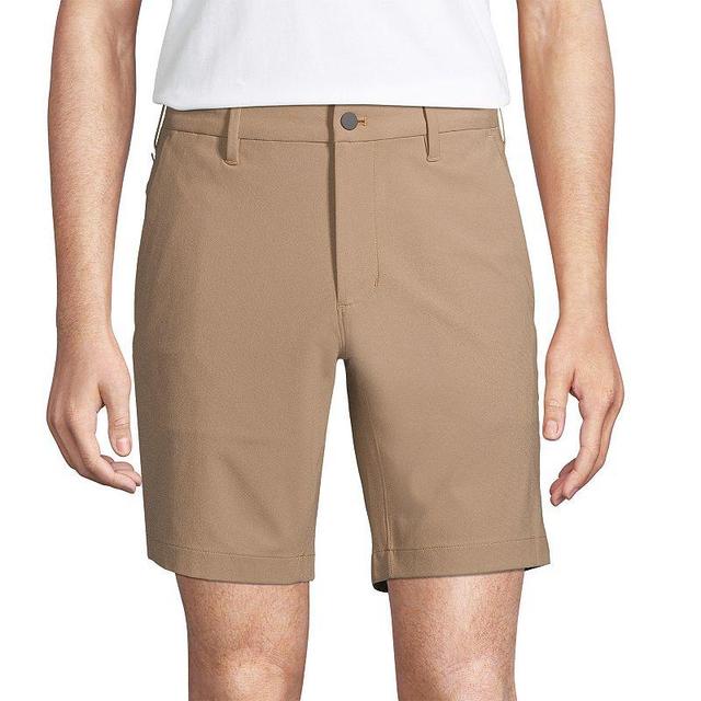 Mens Lands End Traditional-Fit 9-inch Knit Performance Chino Shorts Beig/Green Product Image