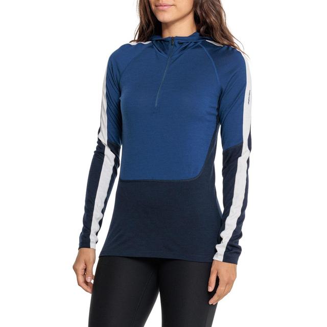 Icebreaker BodyFit 200 Sonebula Hooded Base Layer Top - Merino Wool, Zip Neck, Long Sleeve Product Image