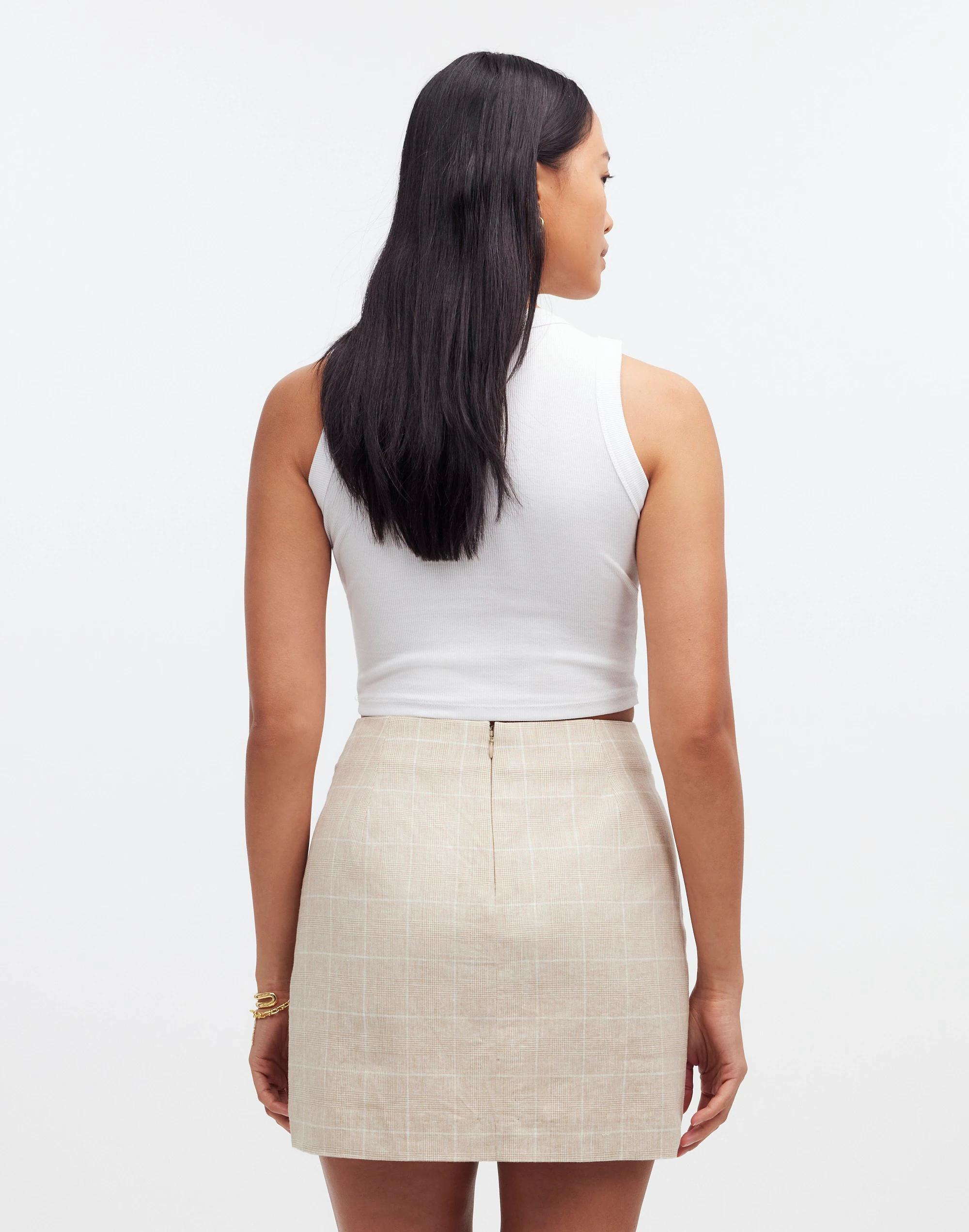 Welt-Pocket Mini Skirt in Windowpane Check Product Image