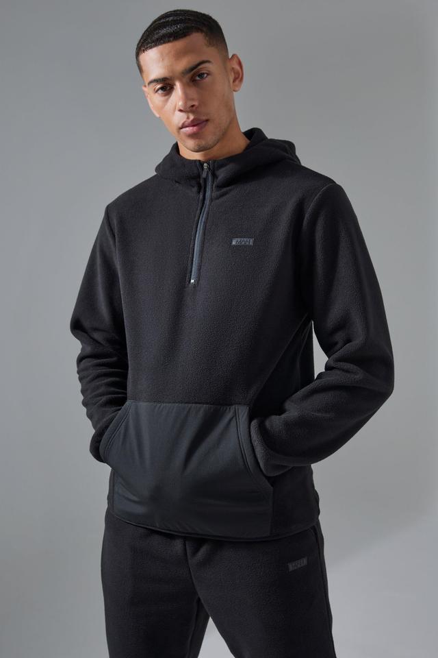 Man Active Fleece 1/4 Hoodie | boohooMAN USA Product Image