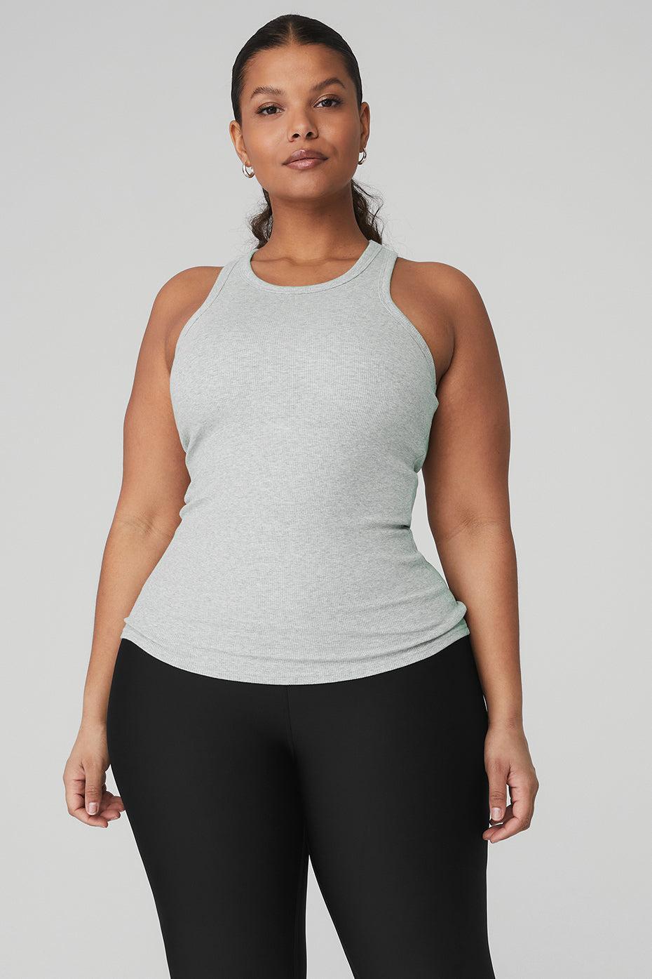 Ribbed Aspire Full Length Tank - Athletic Heather Grey Female Product Image