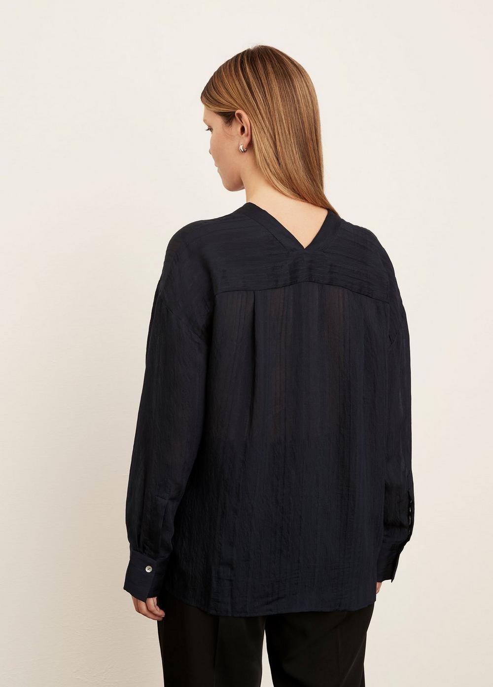 Drapey Stripe V-Neck Blouse Product Image