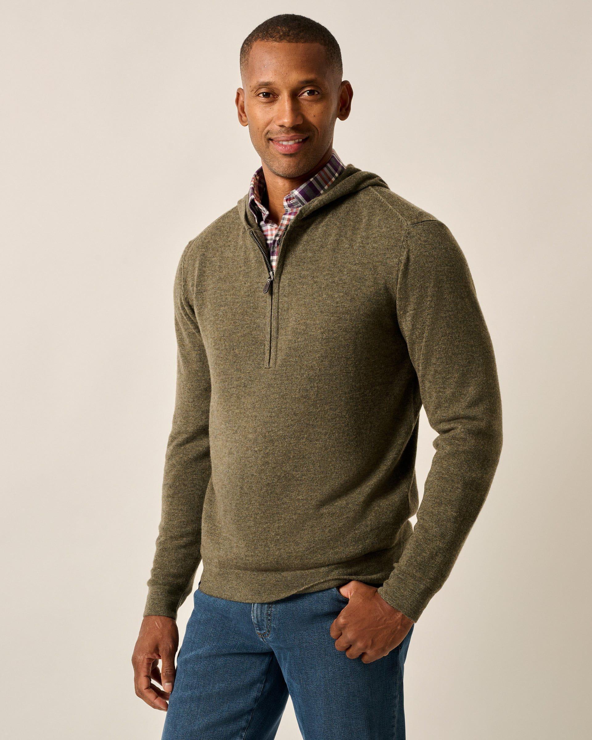 johnnie-O Mitch Wool Cashmere Blend 1/4 Zip Hoodie Product Image