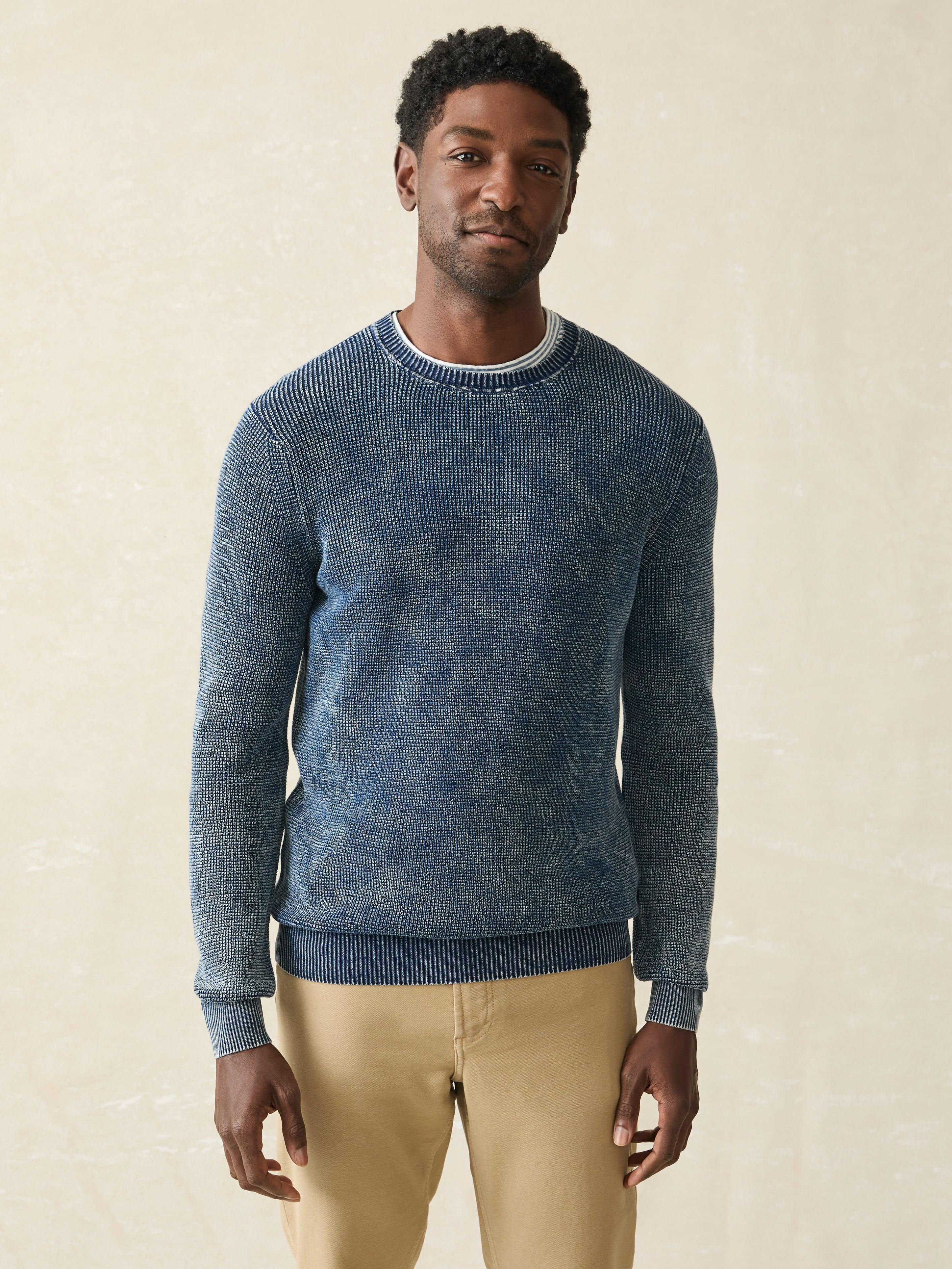 Sunwashed Crewneck Sweater - Indigo Storm Wash Male Product Image