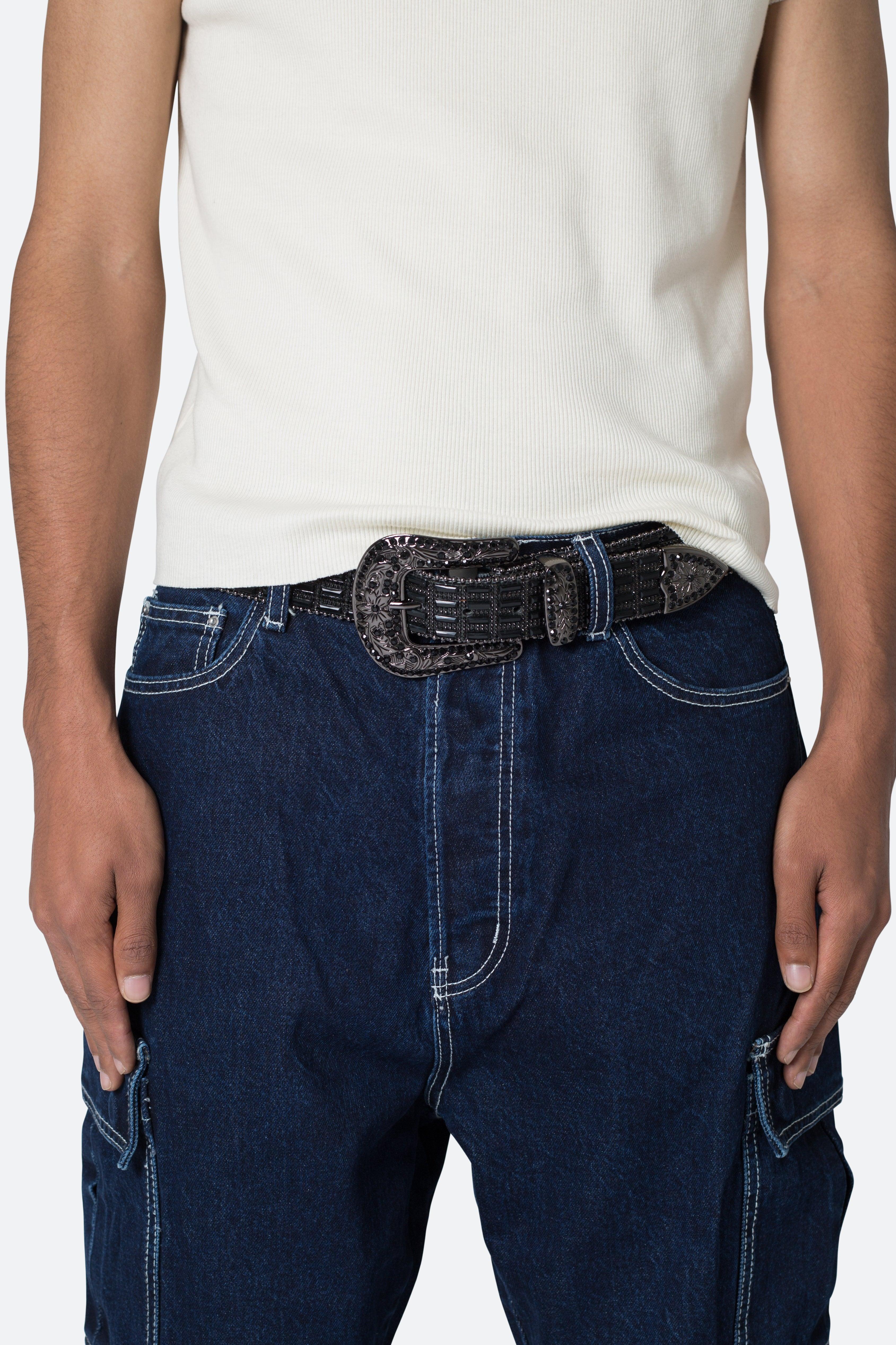 Mirrored Studded Belt - Black Product Image