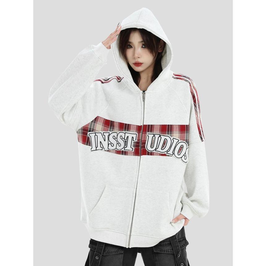 Couple Matching Lettering Zip-Up Hoodie Product Image