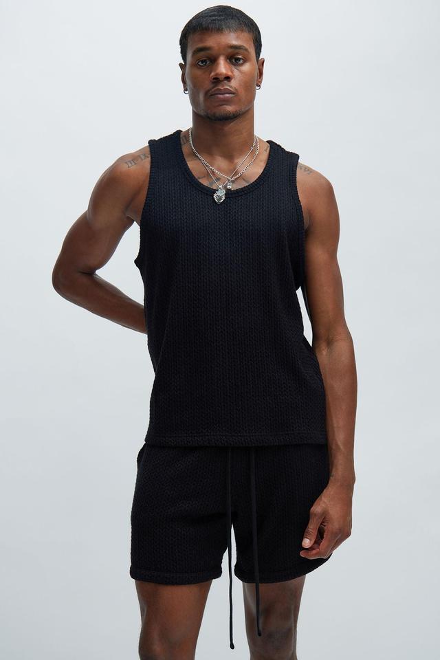 Catanina Textured Tank - Black Product Image