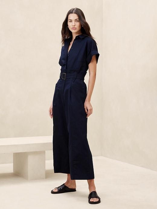 Linen-Blend Jumpsuit Product Image