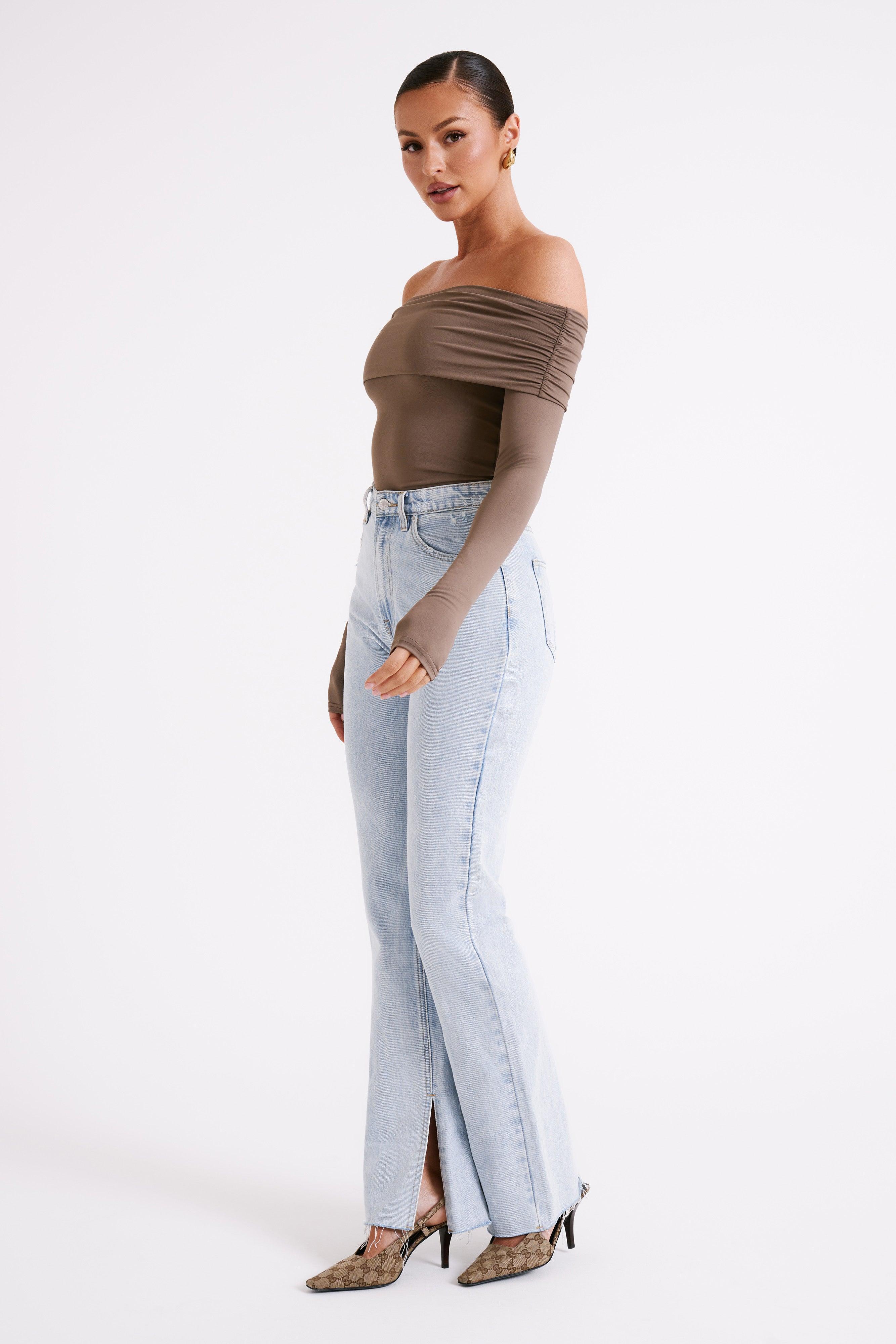 Lucinda Recycled Nylon Off Shoulder Top - Coco Product Image