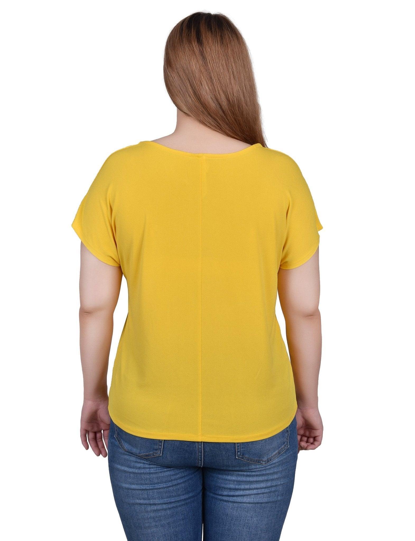 Short Sleeve Extended Sleeve Tunic Top - Petite Product Image