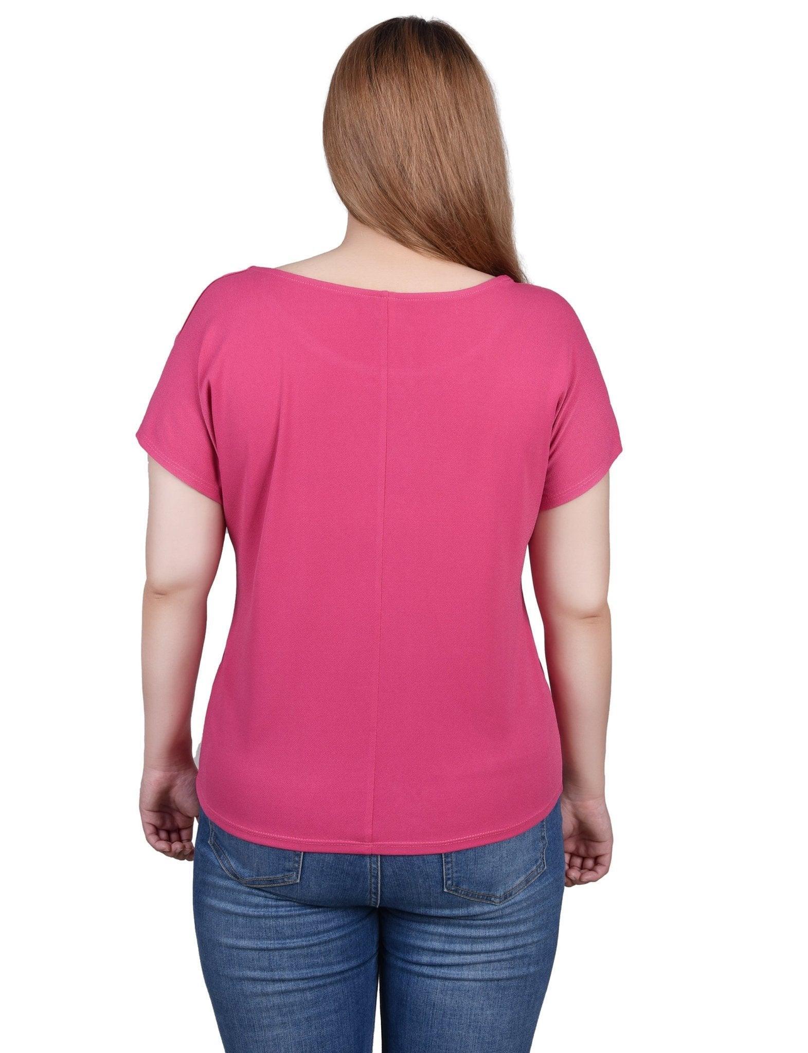 Short Sleeve Extended Sleeve Tunic Top - Petite Product Image