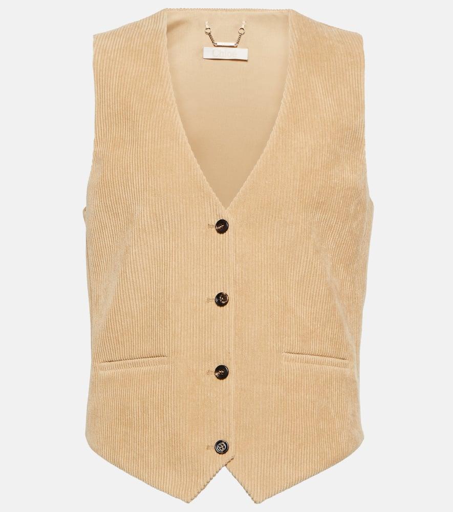 CHLOÉ Cotton Vest In 278 Pearl Beige Product Image