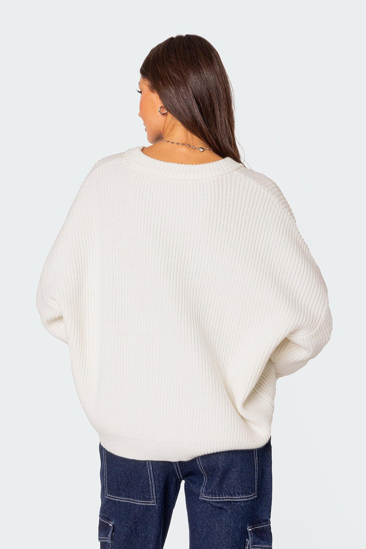 Denny Oversized V Neck Sweater Product Image