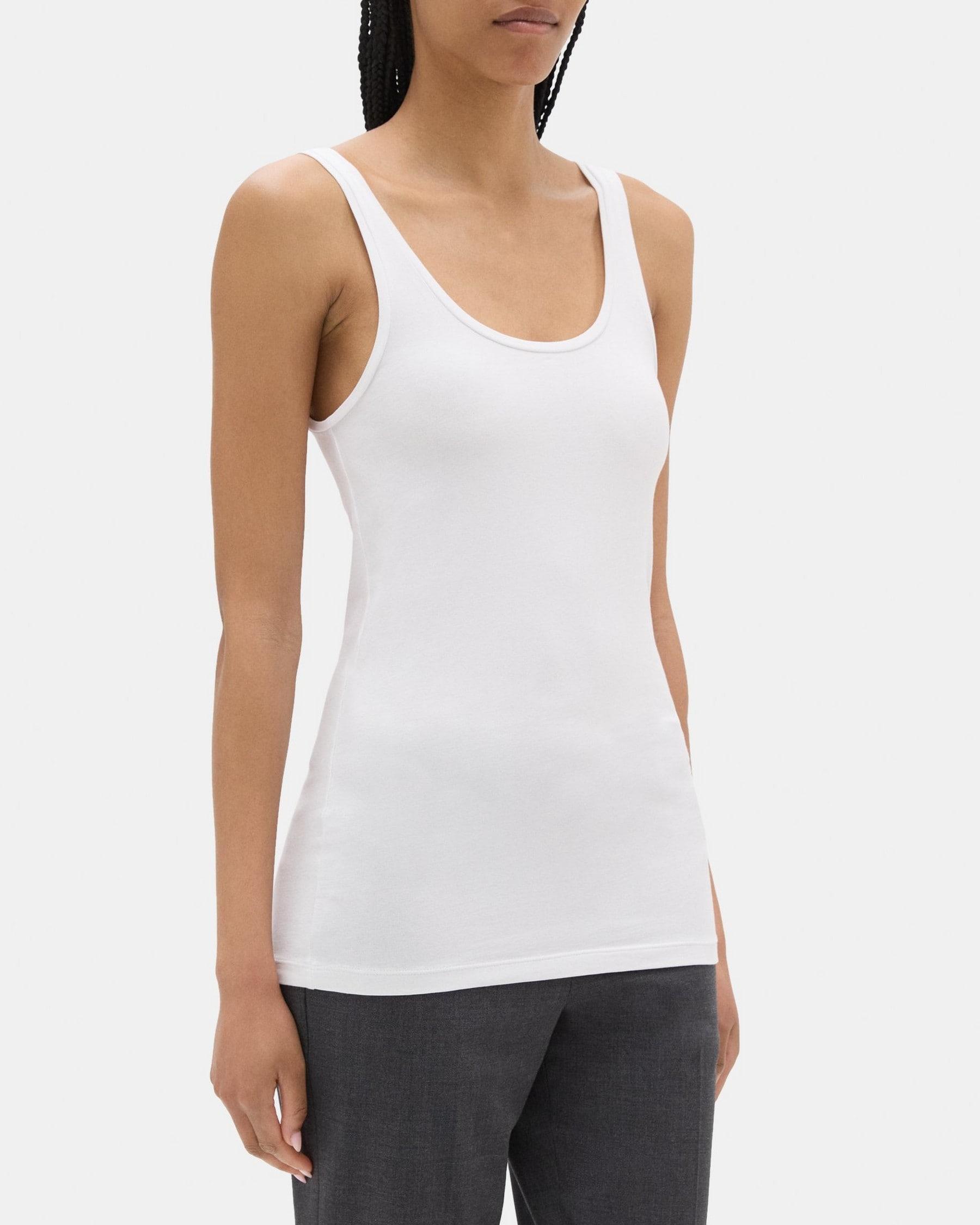 Scoop-Neck Tank in Stretch Cotton Product Image