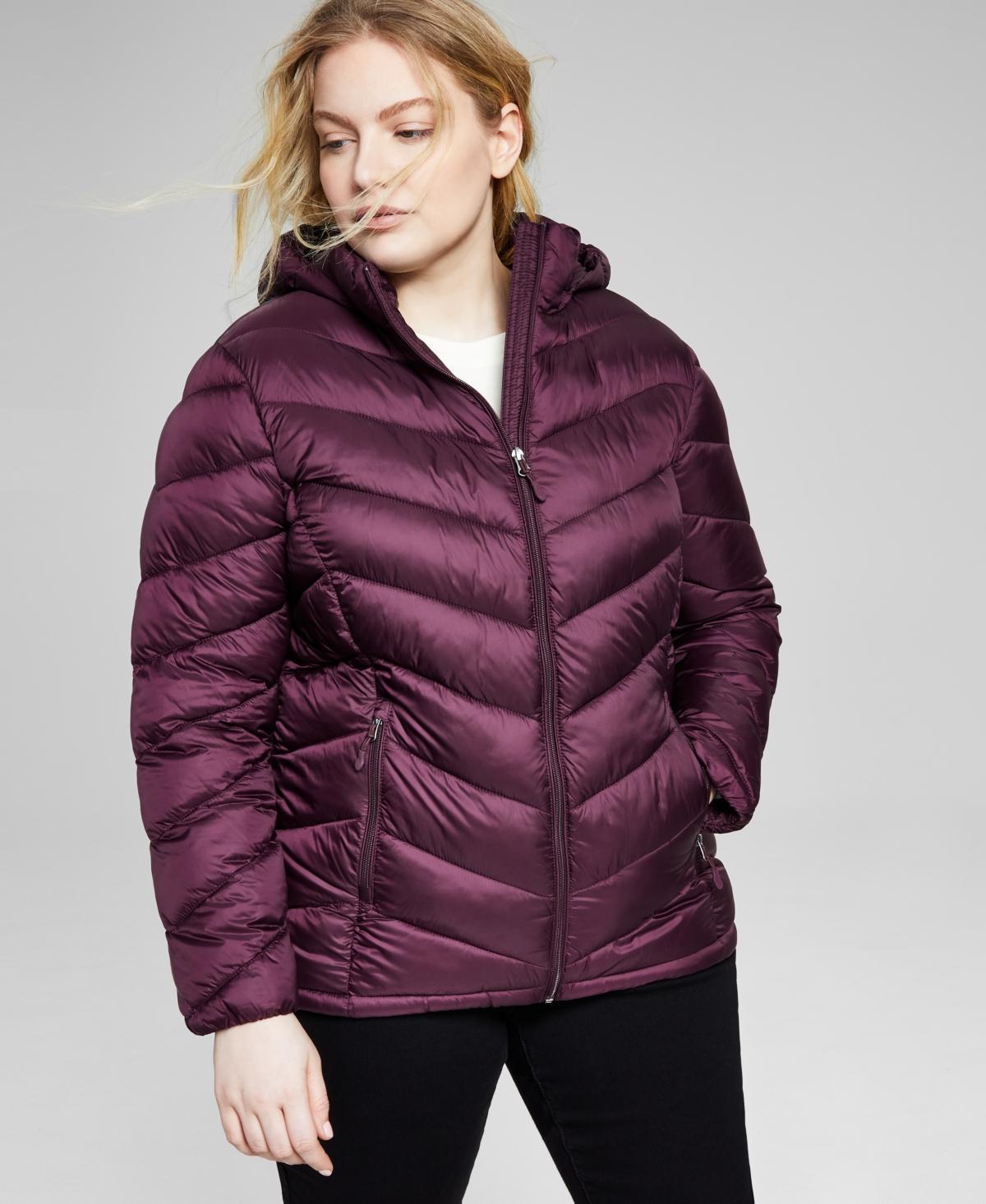 Charter Club Womens Plus Size Hooded Packable Puffer Coat, Created for Macys Product Image