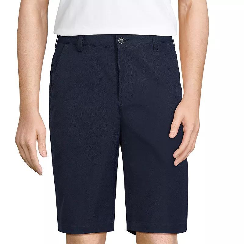 Mens Lands End School Uniform Performance Chino Shorts Classic Blue Product Image