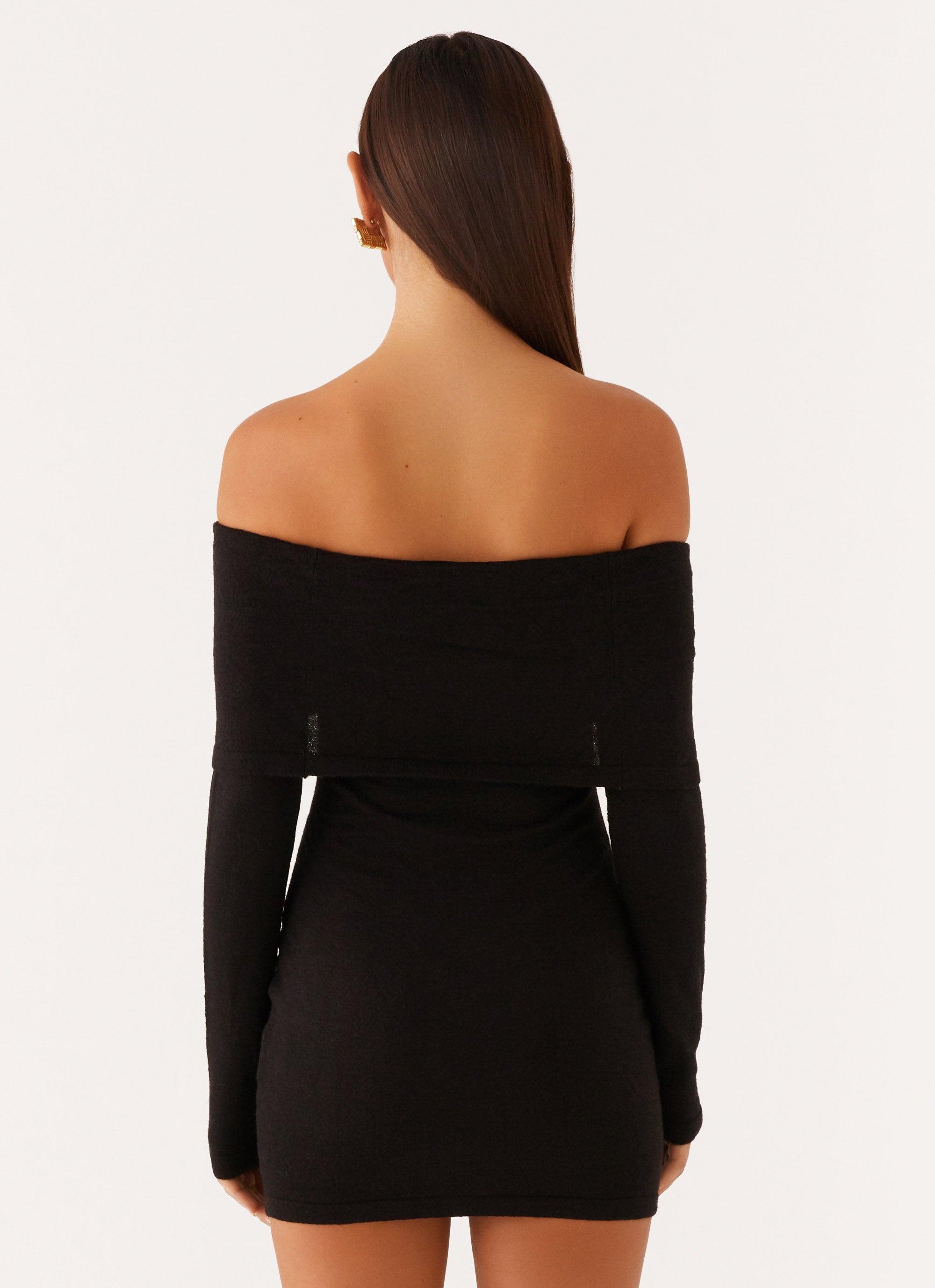 Myla Off Shoulder Mini Dress - Black Product Image