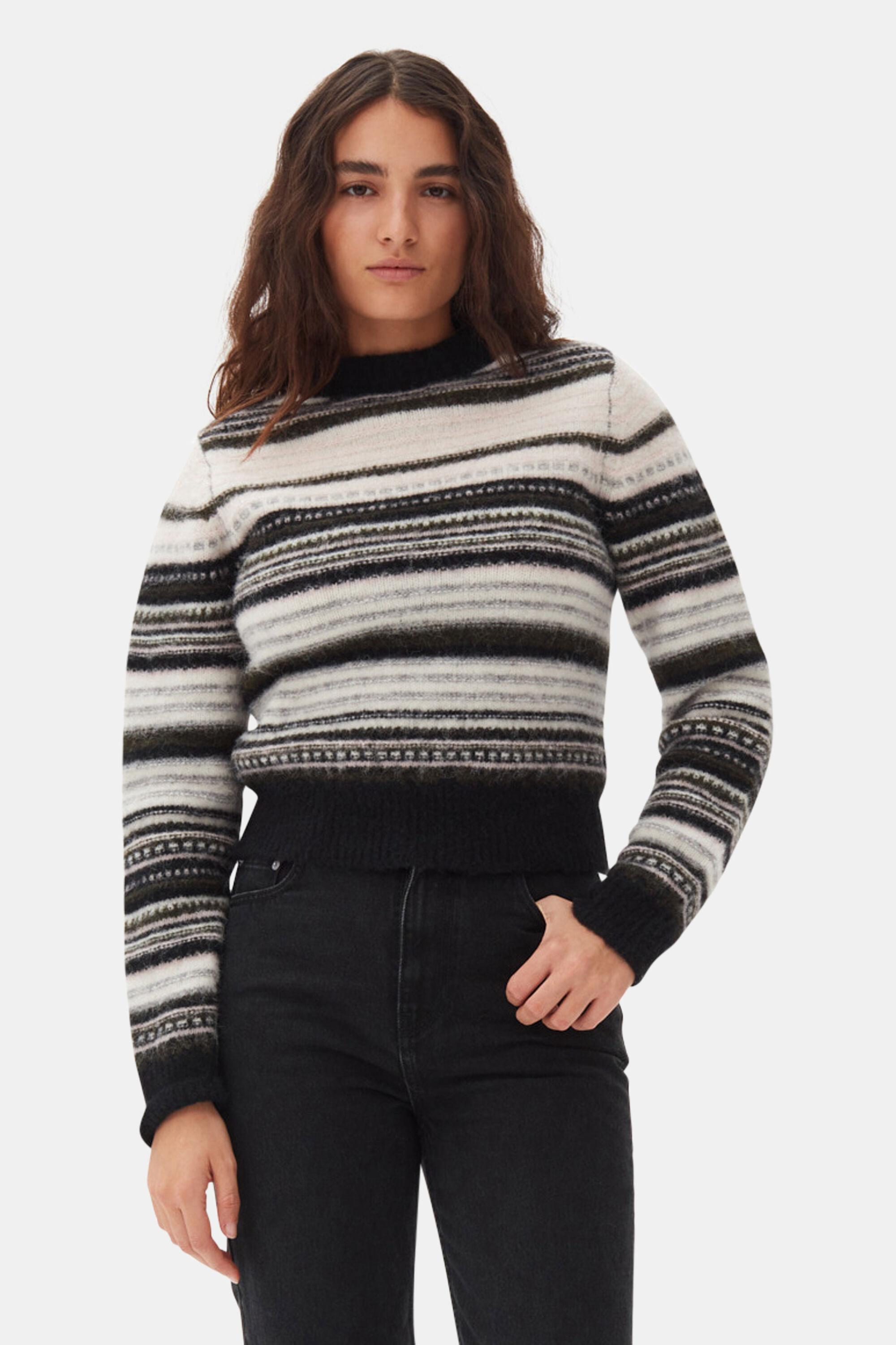 Striped O-neck Sweater Product Image