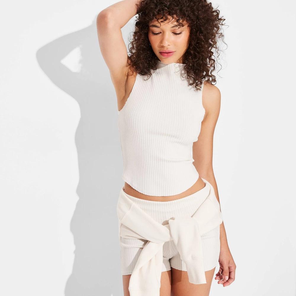 Womens Ribbed Tank Top - Wild Fable Off-White L product image