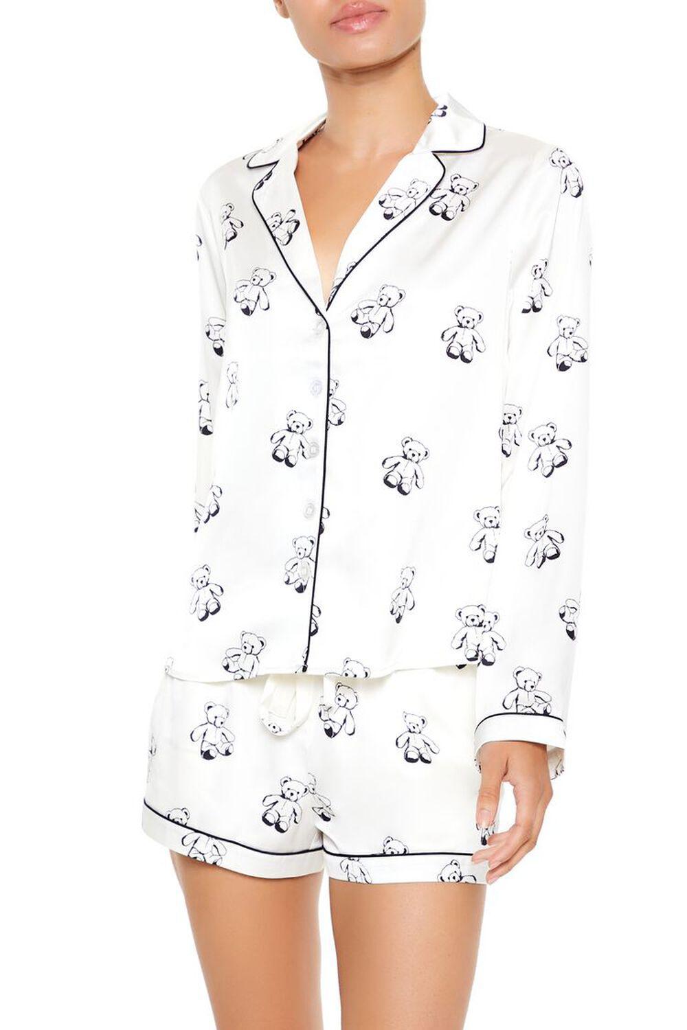 Teddy Bear Shirt & Shorts Pajama Set | Forever 21 Product Image