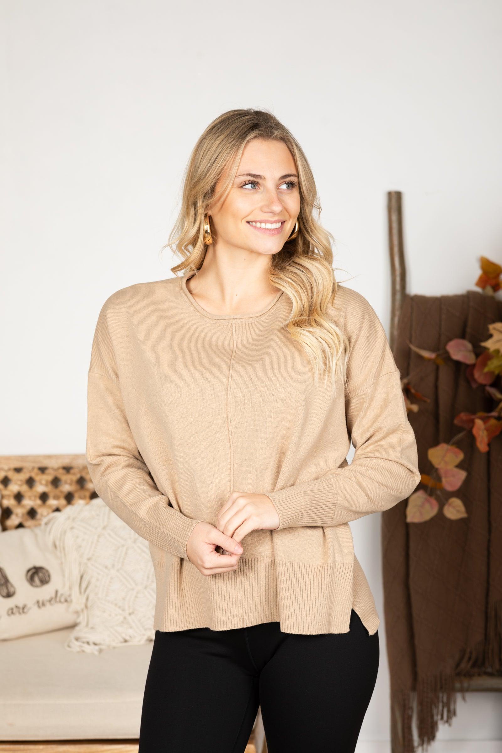 Drop Shoulder Pullover Sweater Product Image