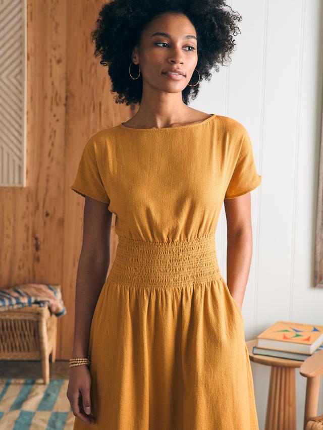 Coast To Coast Midi Dress - Honey Mustard Female Product Image